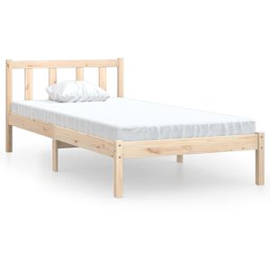 vidaXL Estructura de cama individual peque&ntilde;a sin colch&oacute;n madera maciza