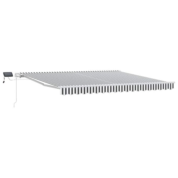 vidaXL Toldo retr&aacute;ctil manual con luz LED antracita y blanco 400x300cm