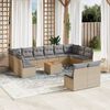vidaXL Set sof&aacute;s de jard&iacute;n con cojines 13 pzas rat&aacute;n sint&eacute;tico beige