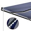 vidaXL Toldo retr&aacute;ctil sensor de viento y LED azul y blanco 500x300 cm