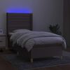 vidaXL Cama box spring colch&oacute;n y luces LED gris taupe 80x200 cm