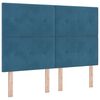 vidaXL Cama tipo Box Spring Azul Oscuro 190 x 140 cm Terciopelo