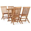 vidaXL Set de comedor de jard&iacute;n plegable 5 pzas madera maciza de teca