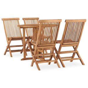 vidaXL Set de comedor de jard&iacute;n plegable 5 pzas madera maciza de teca