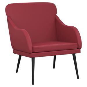 vidaXL Sill&oacute;n de cuero sint&eacute;tico rojo tinto 63x76x80 cm