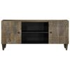 vidaXL Mueble de TV madera maciza de mango gris claro 105x33,5x46 cm