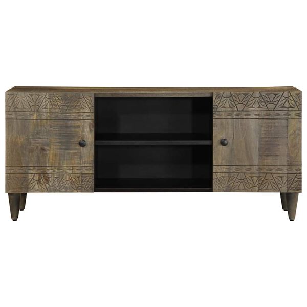 vidaXL Mueble de TV madera maciza de mango gris claro 105x33,5x46 cm
