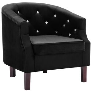 vidaXL Sill&oacute;n de terciopelo negro