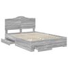 vidaXL Estructura de cama con cabecera Gris Sonoma 140 x 190 cm