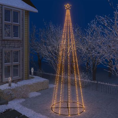 vidaXL Árbol de Navidad cónico 752 LEDs blanco cálido 160x500 cm