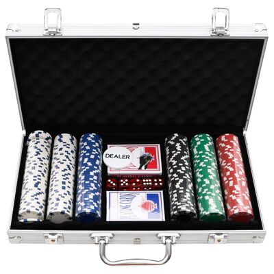 vidaXL Juego de fichas de póker 300 piezas 11,5 g