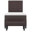 vidaXL Cama tipo Box Spring con colch&oacute;n Marr&oacute;n Oscuro 90 x 190 cm tela