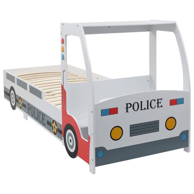 vidaXL Cama infantil coche de policía colchón 7 zonas H2 90x200 cm