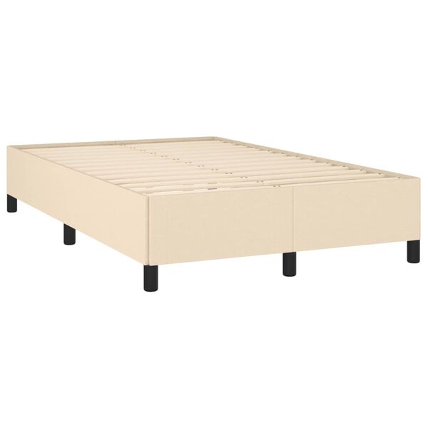 vidaXL Estructura de cama sin colch&oacute;n tela crema 120x190 cm