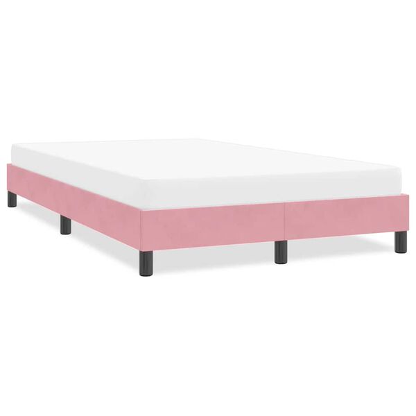 vidaXL Estructura de cama sin colch&oacute;n terciopelo rosa 120x220 cm