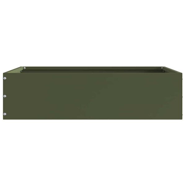 vidaXL Borde de C&eacute;sped 6 pcs Verde Oliva 50 x 50 x 13 cm Acero