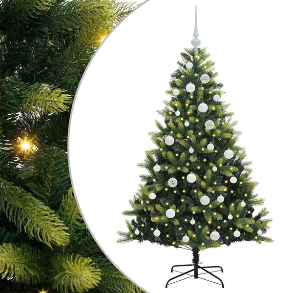 vidaXL Árbol de Navidad Artificial Articulado 150 LEDs Verde 150 cm