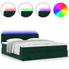 vidaXL Estructura de cama otomana colchones terciopelo verde oscuro
