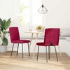 vidaXL Sillas de comedor 2 unidades terciopelo rojo tinto
