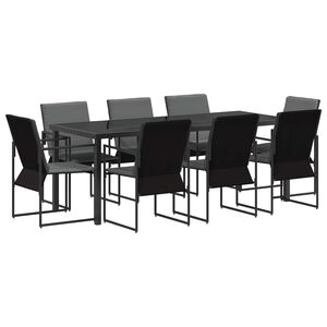 vidaXL Conjunto de Comedor de Jard&iacute;n 9 uds. Negro y Antracita