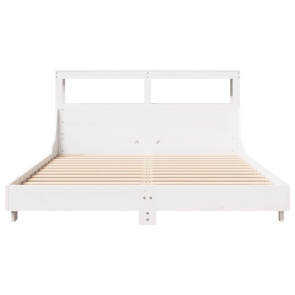 vidaXL Estructura de cama sin colch&oacute;n madera de pino blanca 120x200 cm