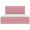 vidaXL Cama con almacenamiento y colch&oacute;n Rosa 180 x 200 cm Terciopelo