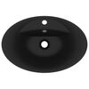 vidaXL Lavabo lujoso con rebosadero cer&aacute;mica negro mate 58,5x39 cm
