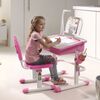 Vipack Escritorio ni&ntilde;os regulable Comfortline 301 y silla rosa blanco