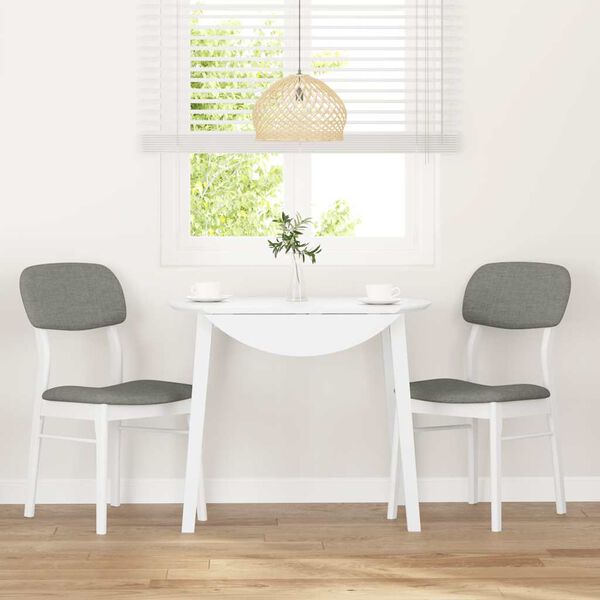 vidaXL Sillas de comedor con cojines 2uds madera maciza blanco caucho