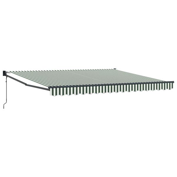 vidaXL Toldo Retr&aacute;ctil verde y blanco 400 x 300 cm Poli&eacute;ster