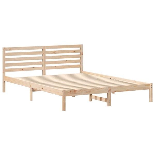 vidaXL Estructura de cama Marrón 160 x 210 cm Madera de pino macizo