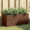 vidaXL Jardineras con 2 maceteros 2 uds rat&aacute;n PE marr&oacute;n 72x30x32 cm