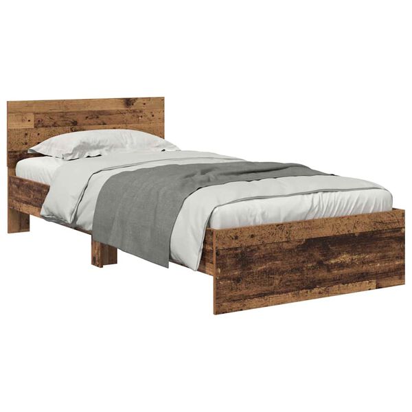 vidaXL Estructura de cama con cabecera Madera Vieja 90 x 190 cm
