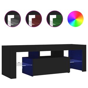 vidaXL Mueble de TV con luces LED negro 120x35x40 cm