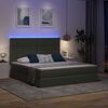 vidaXL Cama con almacenamiento y LED con LED Gris oscuro 160 x 200 cm