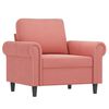 vidaXL Sill&oacute;n con taburete terciopelo rosa 60 cm