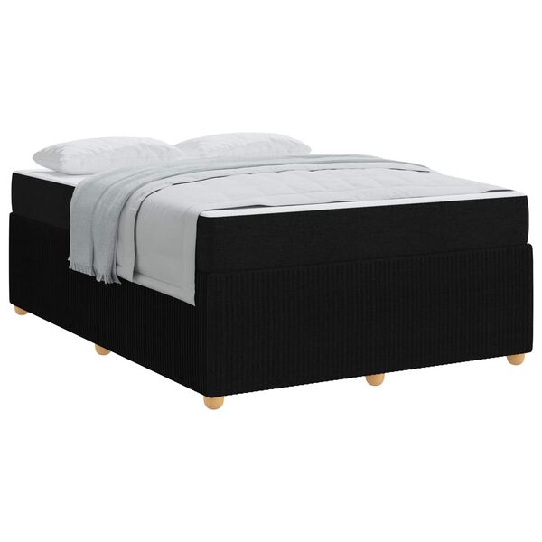 vidaXL Estructura de cama con colch&oacute;n Negro 140 x 200 cm tela