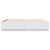 vidaXL Estructura cama y luces LED madera ingeniería blanca 200x200 cm