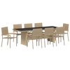 vidaXL Conjunto de Comedor de Jardín 9 pcs Beige ratán sintético
