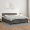 vidaXL Cama box spring con colch&oacute;n cuero sint&eacute;tico gris 180x200 cm