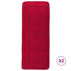 vidaXL Toallas de playa 2 uds tela burdeos 400 g/m&sup2; 60x135 cm