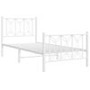vidaXL Estructura cama sin colch&oacute;n con estribo metal blanco 80x200 cm