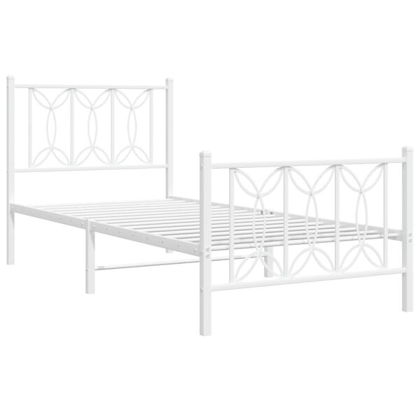 vidaXL Estructura cama sin colch&oacute;n con estribo metal blanco 80x200 cm