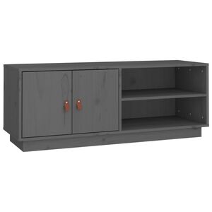 vidaXL Mueble de TV de madera maciza de pino gris 105x34x40 cm