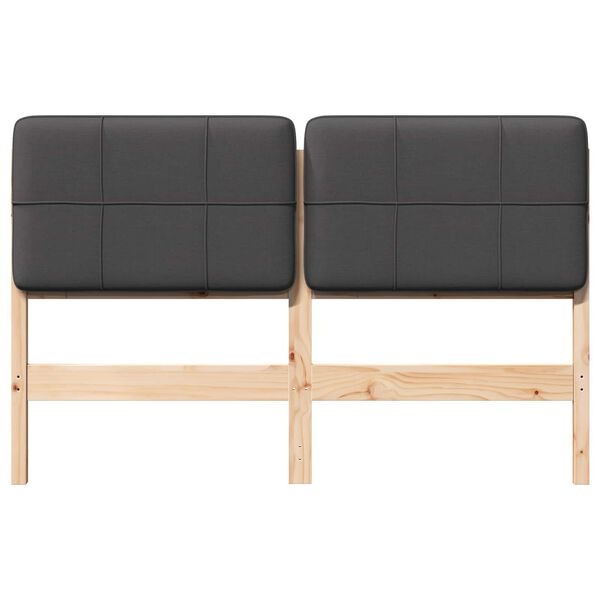 vidaXL Cabecero tapizado con cabecera Marr&oacute;n y gris oscuro 140 cm