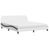 vidaXL Cama con colch&oacute;n Dover cuero sint&eacute;tico blanco y negro 180x200 cm