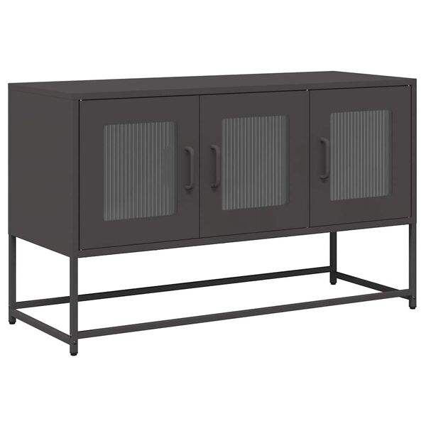vidaXL Mueble para TV acero laminado en fr&iacute;o negro 100,5x39x60,5 cm