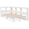 vidaXL Cama con estanter&iacute;a sin colch&oacute;n madera maciza blanco 90x200 cm