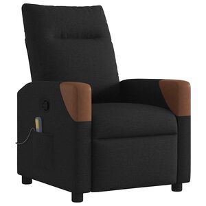 vidaXL Sill&oacute;n reclinable de masaje de tela negro