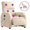vidaXL Sill&oacute;n reclinable de masaje el&eacute;ctrico tela de microfibra beige